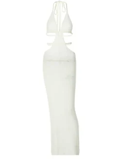 Dresses|Maxi Dresses*Mew Mews Fashion Rosalinda Halterneck Knit Maxi Dress In White