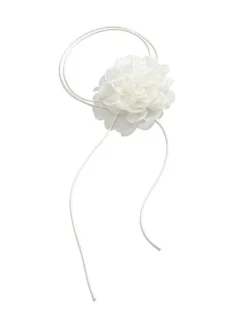 Necklaces*Mew Mews Fashion Rosie White Flower Mesh Choker