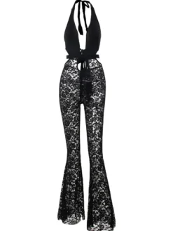 Jumpsuits & Romper*Mew Mews Fashion Ruel Backless Cutout Lace Jumpsuit