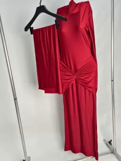 Dresses|Maxi Dresses*Mew Mews Fashion Rumaysa Long Sleeve Twisted Maxi Dress In Red