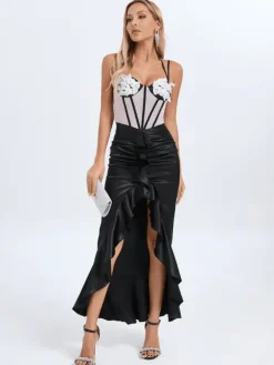 Dresses|Midi Dresses*Mew Mews Fashion Rylea Spaghetti Flower Split Dress