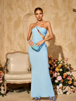 Dresses|Maxi Dresses*Mew Mews Fashion Saelvyn Halterneck Cutout Lace Up Maxi Dress