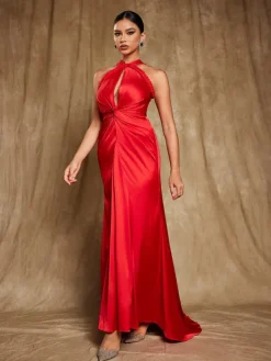 Dresses|Maxi Dresses*Mew Mews Fashion Samson Halterneck Satin Maxi Dress