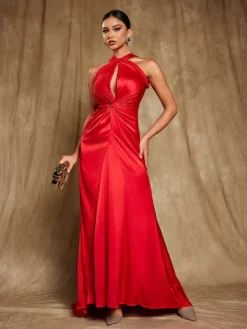 Dresses|Maxi Dresses*Mew Mews Fashion Samson Halterneck Satin Maxi Dress