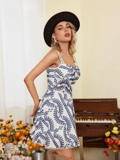 Dresses*Mew Mews Fashion Shai Embroidered Hollow Mini Dress