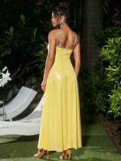 Dresses*Mew Mews Fashion Shaphan Flower Sequin Embellished Maxi Dress