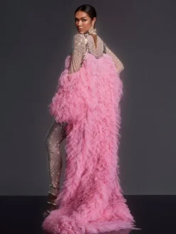 Coats & Jackets*Jiu Bajia O/S Shaquanna Tulle Coat In Pink