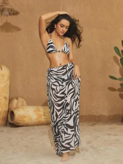 Bikini Sets*Mew Mews Fashion Shay Zebra Printed Bikini Three Piece Set