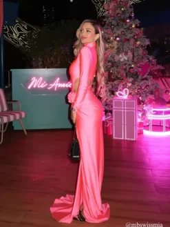Dresses*Mew Mews Fashion Solvi Long Sleeve Flower Split Maxi Dress