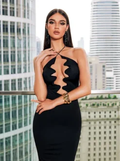 Dresses|Maxi Dresses*Mew Mews Fashion Taran V Neck Cutout Maxi Dress