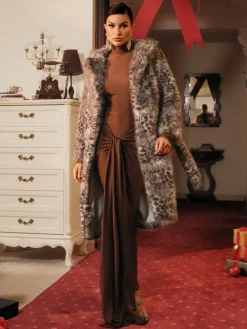 Coats & Jackets*Mew Mews Fashion Tavares Leopard Faux Fur Coat
