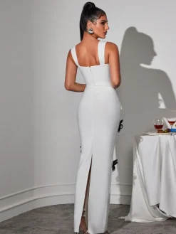 Maxi Dresses|Dresses*Mew Mews Fashion Teadoir Flower Crystal Bandage Mini Dress