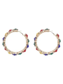 Earrings*Mew Mews Fashion Terra Diamante Hoop Earrings