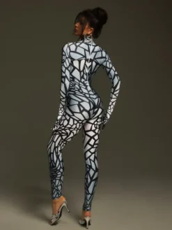 Jumpsuits & Romper|Embellishment*Embellishment Tevaughn Long Sleeve Animal Printed Jumpsuit