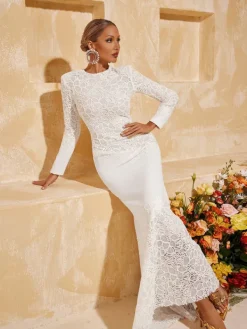 Dresses|Maxi Dresses*Mew Mews Fashion Thayer Long Sleeve Sequin Maxi Dress
