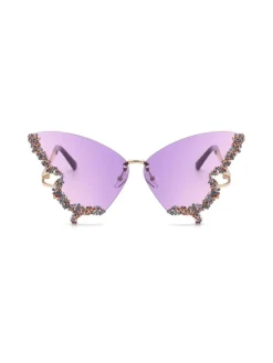 Glasses*Mew Mews Fashion Tierney Butterfly Crystal Sunglasses