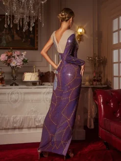 Embellishment|Dresses*Embellishment Tisa Wing Printed Rhinestone Mesh Dress
