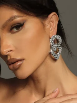 Earrings*Mew Mews Fashion Tyora Circle Crystal Earrings
