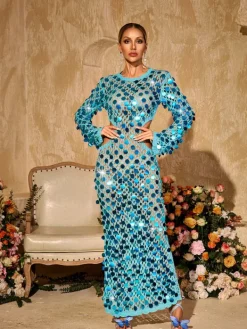 Dresses|Maxi Dresses*Mew Mews Fashion Tyxaris Cutout Sequin Knitted Maxi Dress