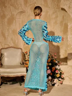 Dresses|Maxi Dresses*Mew Mews Fashion Tyxaris Cutout Sequin Knitted Maxi Dress