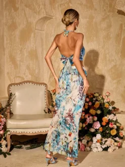 Dresses|Maxi Dresses*Mew Mews Fashion Ulyxar Halterneck Floral Maxi Dress