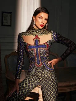 Jumpsuits & Romper|Embellishment*Embellishment Venetia Printed Rhinestone Jumpsuit