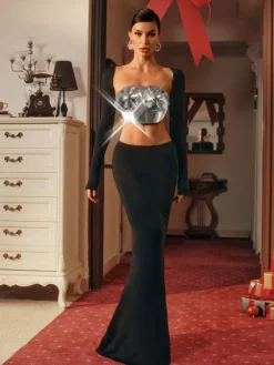 Dresses|Maxi Dresses*Mew Mews Fashion Vernon Long Sleeve Cutout Maxi Dress In Black