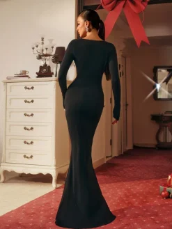 Dresses|Maxi Dresses*Mew Mews Fashion Vernon Long Sleeve Cutout Maxi Dress In Black