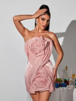 Dresses|Mini Dresses*Mew Mews Fashion Viceroy Strapless Flower Mini Dress