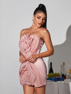 Dresses|Mini Dresses*Mew Mews Fashion Viceroy Strapless Flower Mini Dress