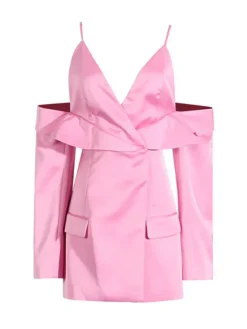 Coats & Jackets|Blazers*Mew Mews Fashion Vila Plunge Draped Satin Blazer