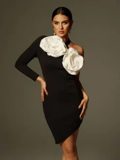 Dresses|Mini Dresses*Mew Mews Fashion O/S Vyntor One Shoulder Flower Mini Dress