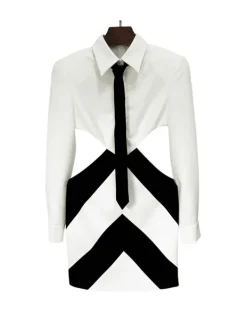 Dresses|Mini Dresses*Mew Mews Fashion Wambach Folded Collar Cutout Mini Dress