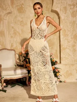 Dresses|Maxi Dresses*Mew Mews Fashion Xanvyre V Neck Cutout Knitted Maxi Dress
