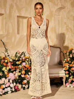 Dresses|Maxi Dresses*Mew Mews Fashion Xanvyre V Neck Cutout Knitted Maxi Dress