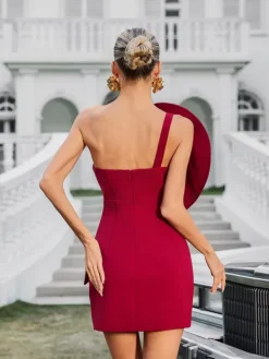 Dresses|Mini Dresses*Mew Mews Fashion Xyphira One Shoulder Heart Mini Dress