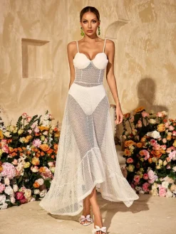 Dresses|Maxi Dresses*Mew Mews Fashion Xyvalis Spaghetti Cutout Lace Maxi Dress