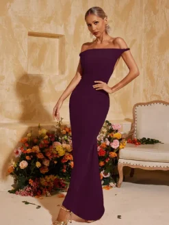 Dresses|Maxi Dresses*Mew Mews Fashion Yasir Backless Ruched Maxi Dress In Purple