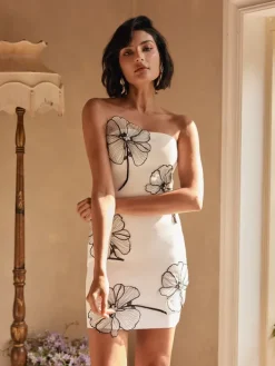 Dresses|Mini Dresses*Bandage Yeni Strapless Flower Crystal Dress