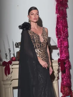 Dresses|Maxi Dresses*Mew Mews Fashion Yenphan Leopard Sequin Maxi Dress