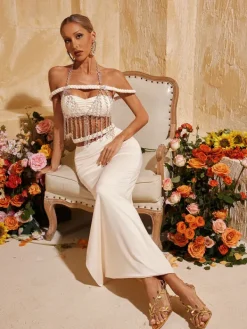 Sets & Co-ords*Mew Mews Fashion Yisrael Beaded Skirt Three Set