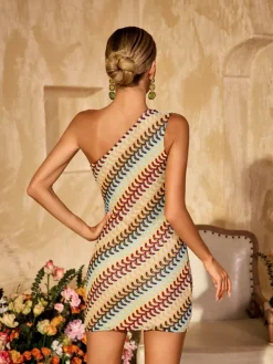 Dresses|Mini Dresses*Mew Mews Fashion Yvoryth One Shoulder Knitted Mini Dress