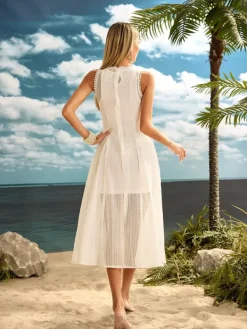Dresses|Midi Dresses*Mew Mews Fashion Zalvryn Sleeveless Knitted Midi Dress In White