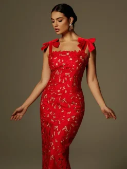 Dresses|Maxi Dresses*Mew Mews Fashion Zerrin Bow Floral Maxi Dress