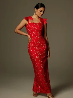 Dresses|Maxi Dresses*Mew Mews Fashion Zerrin Bow Floral Maxi Dress