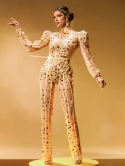 Jumpsuits & Romper*W Jia Zylar Long Sleeve Embellished Jumpsuit
